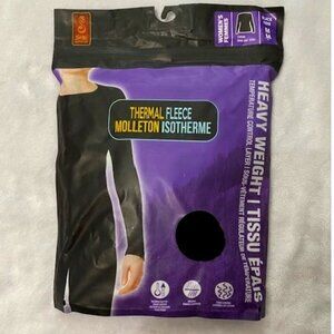 Women's black base layer thermal fleece top, size Med.